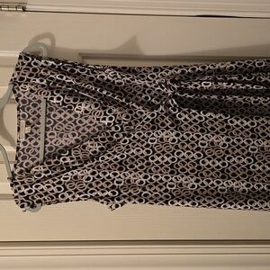 DANA BUCHMAN BRAND WOMENS BLACK AND TAN SLEEVELESS DRESS SIZE LARGE
